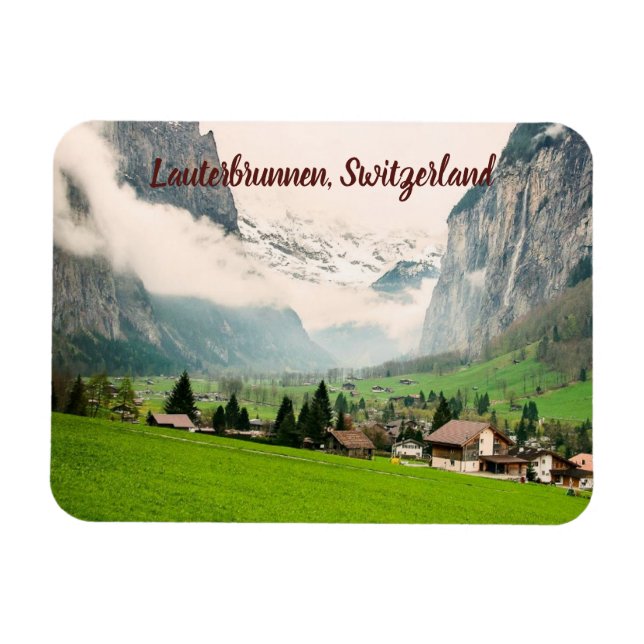 Lauterbrunnen Switzerland stylized Magnet (Horizontal)