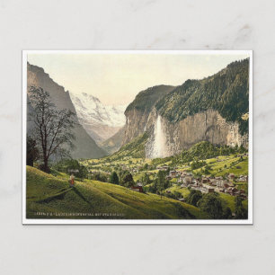 Lauterbrunnen Tal mit Staubbach, Berner Oberland Postkarte