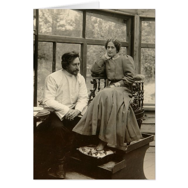 L'auteur Leonid Andreyev avec sa femme (Devant)