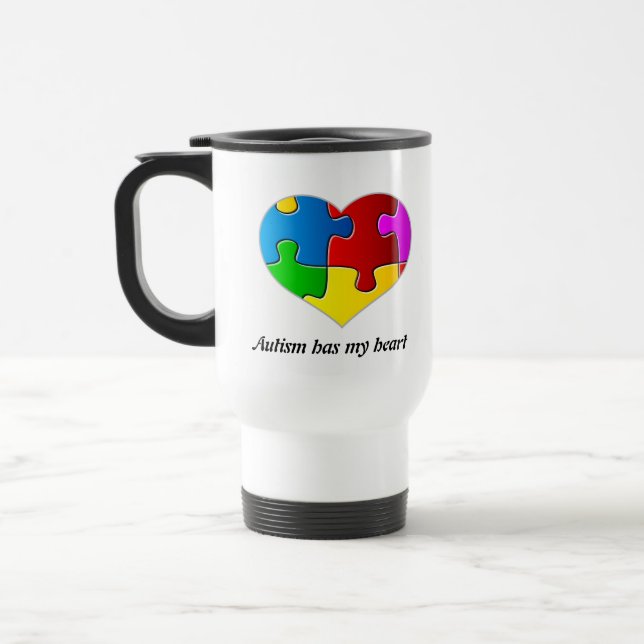 L'autisme a mon coeur, blanc de tasse de voyage… (Gauche)