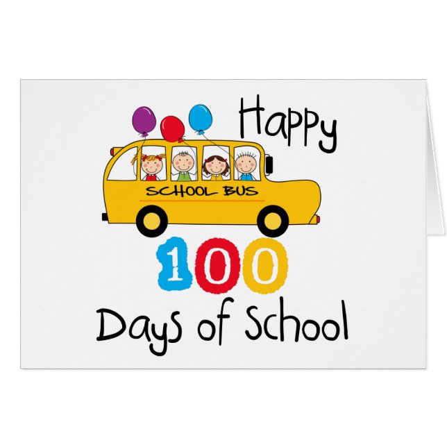 L'autobus scolaire célèbrent 100 jours (Devant horizontal)