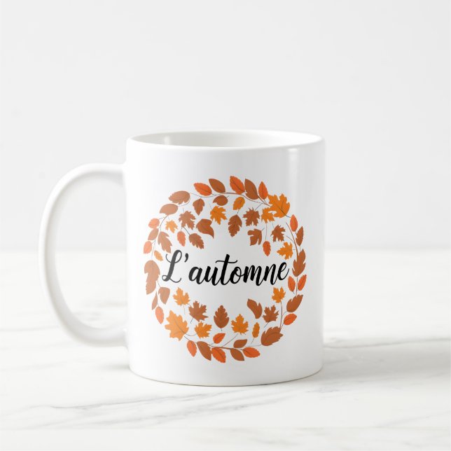 L'automne, Autumn French Illustration, Fall Season Kaffeetasse (Links)