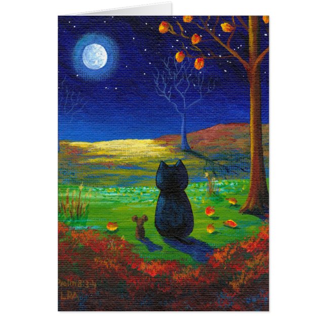L'automne de lune de chat noir laisse Creationarts (Devant)