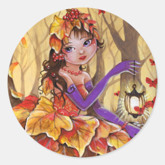 L'automne est venu - autocollant rond