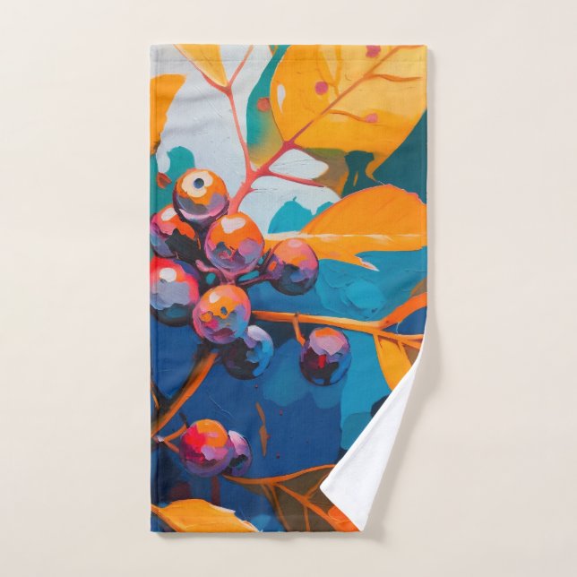 L'automne laisse de l'huile peinte. feuillage d'au (Serviette à main)
