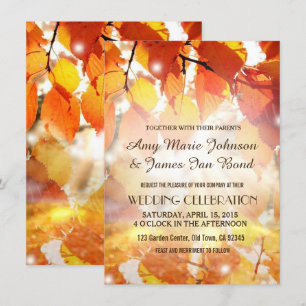 L'automne laisse des invitations Mariages de autom