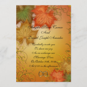 L'automne laisse Mariage de automne Invitation
