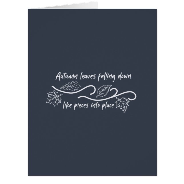 L'automne laisse tomber comme des morceaux (Devant)