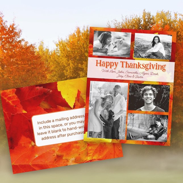 L'automne part Thanksgiving Photos Family Carte po (Créateur téléchargé)