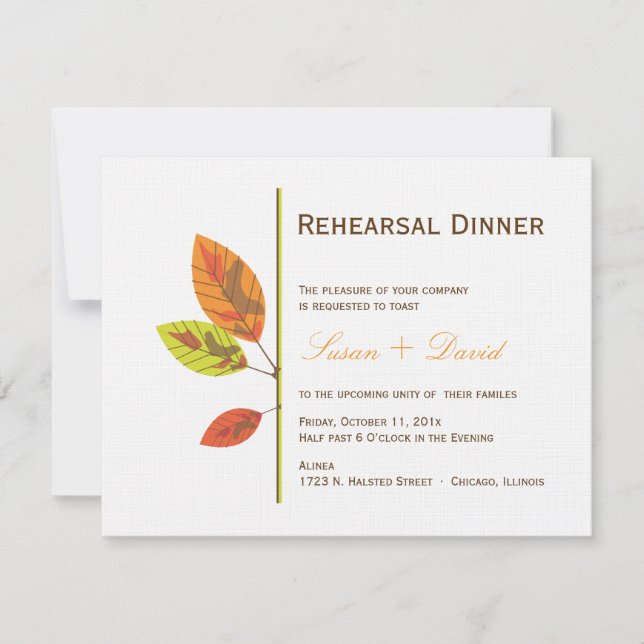 L'automne quitte la répétition Dîner Invitation (Devant)