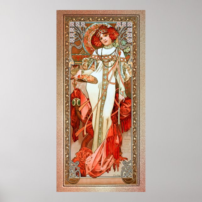 L'Automne von Alphonse Mucha Poster (Vorne)