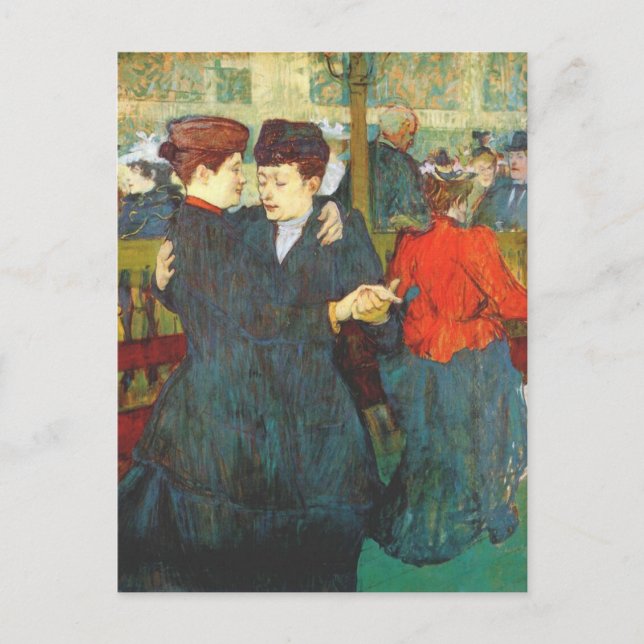 Lautrec auf der Straße zwei Frauen beim Spaziereng Postkarte (Vorderseite)