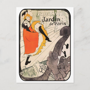 Lautrec: Jane Avril, Jardin de Paris Postkarte