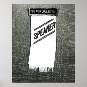 Lautsprecher Abzeichen für das Suffragette-Treffen Poster