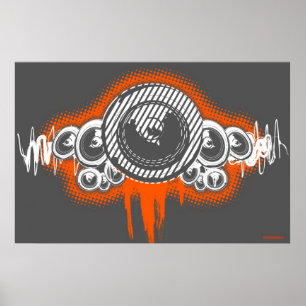 Lautsprecher bewegt Musik-Plakat DJ-Disc-Jockey Poster