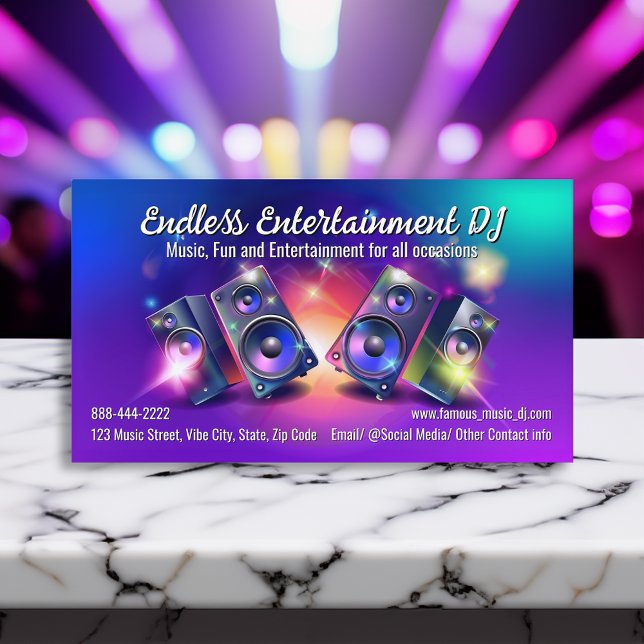 Lautsprecher Dj Party Music Deejay DJs Disc Jockey Visitenkarte (disc jockey dj business cards)