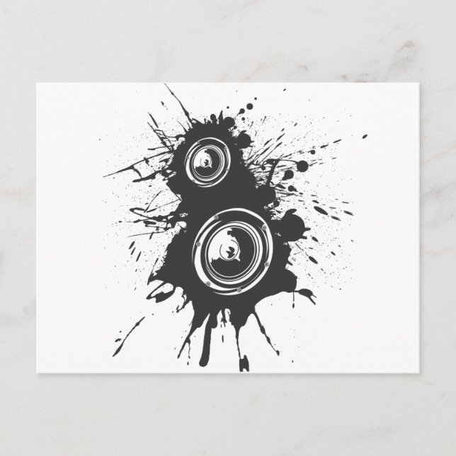 Lautsprecher Graffiti - DJ Music Disk Jockey Audio Postkarte (Vorderseite)