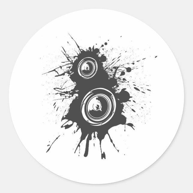 Lautsprecher Graffiti - DJ Music Disk Jockey Audio Runder Aufkleber (Vorderseite)