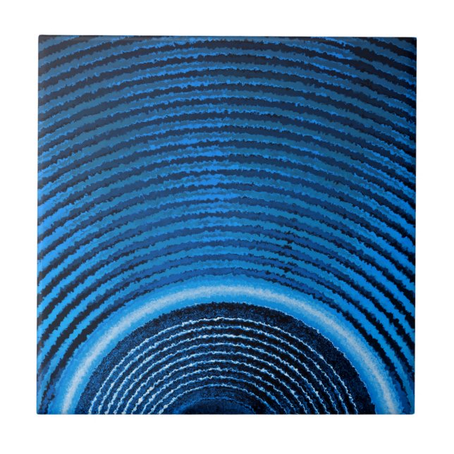 Lautsprecher mit blauer Musik und Schallwellen Fliese (Vorderseite)