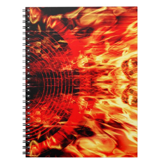 Lautsprecher mit Flammen Notizblock (Vorderseite)