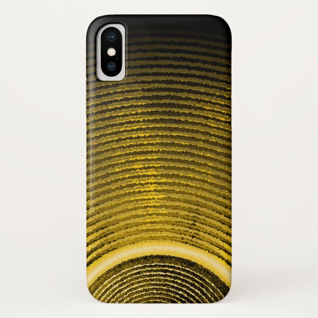 Lautsprecher mit gelber Musik und Schallwellen Case-Mate iPhone Hülle (Rückseite)