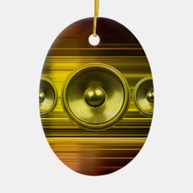 Lautsprecher mit goldenen Lichtstreifen Keramik Ornament (Vorne)