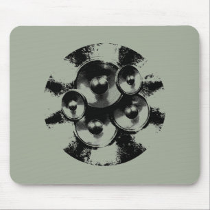 Lautsprecher mit Schwarzweiß-Musik Mousepad