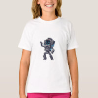 Lautsprecher-Roboter Retro-Pixel-Kinder