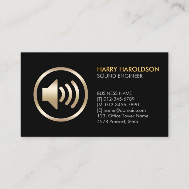 Lautsprecher Sound Icon Sound Engineer Business Ca Visitenkarte (Vorderseite)