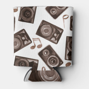 Lautsprecher von Aquarellmusik Sepia Muster Dosenkühler