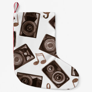 Lautsprecher von Aquarellmusik Sepia Muster Kleiner Weihnachtsstrumpf