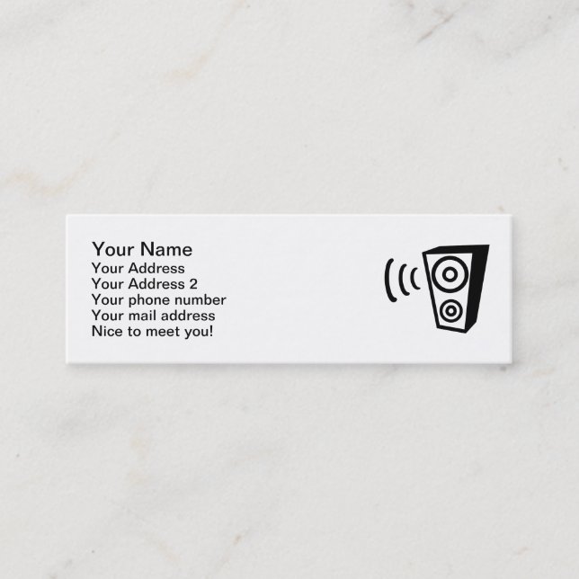 Lautsprecherschlagmusik Mini Visitenkarte (Vorderseite)