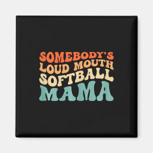 Lautstarke Softball-Mama im Retro-Look Magnet
