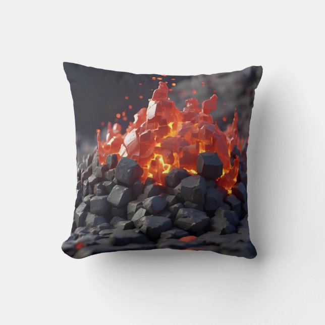 Lava-Blöcke Kissen (Vorderseite)