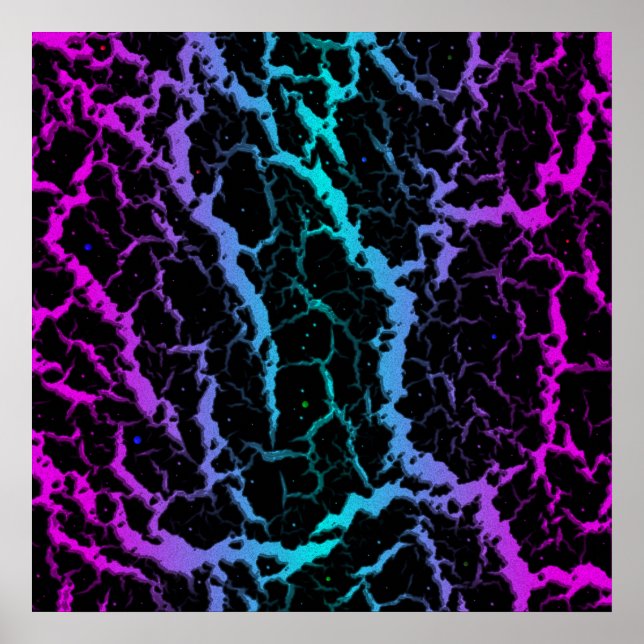 Lava (Cracks) - rosa/Cyan Poster (Vorne)