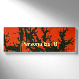 Lava, Feuer, Abstraktion in heiß-rot und schwarz Namenschild