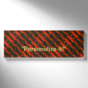 Lava, Feuer, rotes, blaues und schwarzes Spiegelbi Namenschild