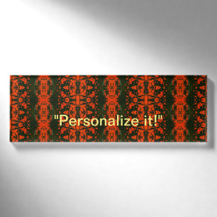 Lava, Feuer, rotes und schwarzes Spiegelbild Namenschild
