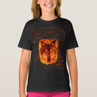 Lava-Feuer-Wolf T-Shirt