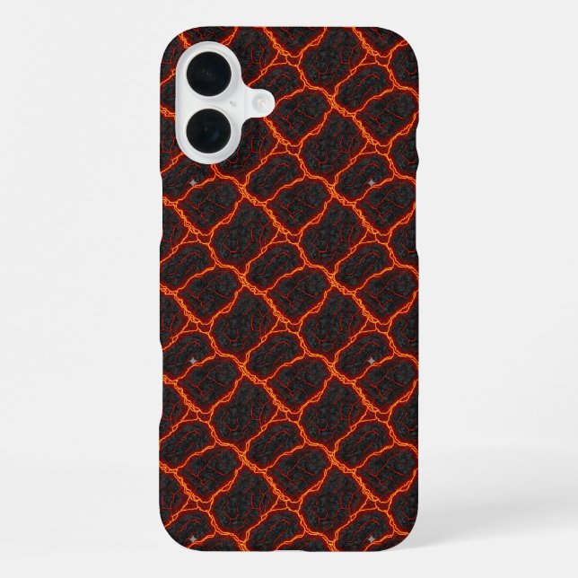 Lava Flow Seamless Pattern iPhone 16 Plus Hülle (Rückseite)