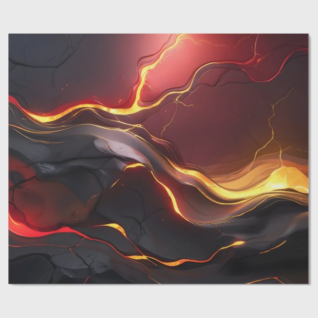 Lava-Fluss Vulkan Geschenkpapier (Flach)