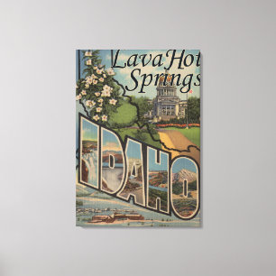Lava-heiße Quellen, Idaho - große Buchstabe-Szen Leinwanddruck