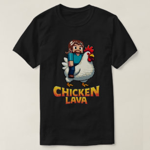 Lava-Hühnchen-Miner-Meme-Gaming-T-Shirt für coole T-Shirt