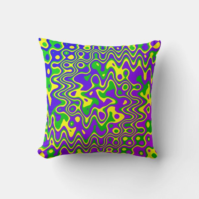 [Lava Lamp] Op-Art Wirbel & Dots Lila Blue Green Kissen (Vorderseite)