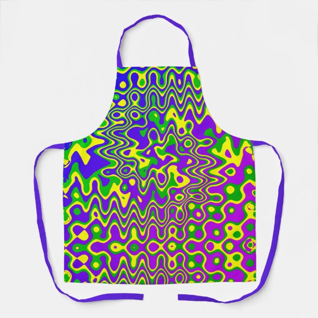 [Lava Lamp] Op-Art Wirbel & Dots Lila Blue Green Schürze (Vorderseite)