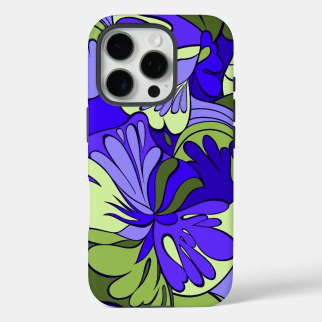 Lava-Lampe Retro psychedelisches Blumen iPhone 16 Pro Hülle (Rückseite)
