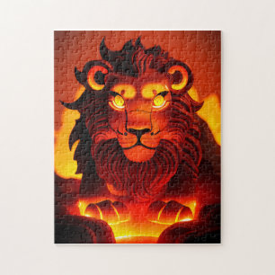 Lava Lion mit leuchtenden Augen