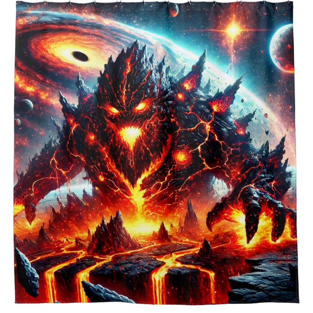 Lava Monster Duschvorhang (Vorderseite)