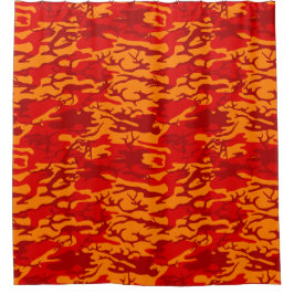 Lava Red Camouflage Duschvorhang