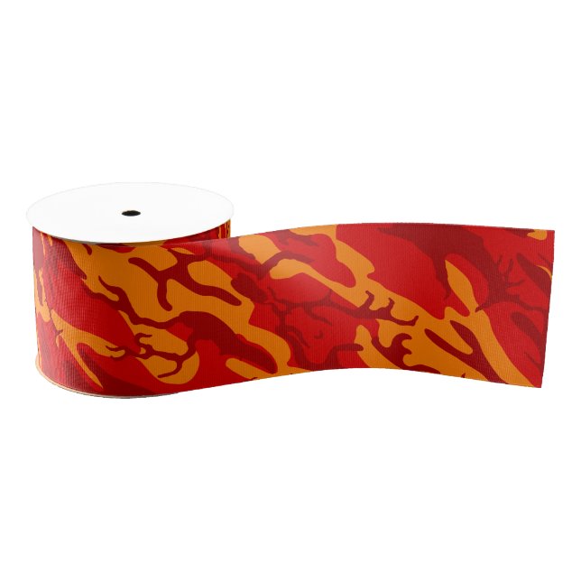 Lava-Rot-Camouflage Ripsband (Spule)